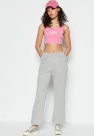 Resim C&CITY Wide Leg Ispanyol Paça Eşofman Altı 804 Gri 