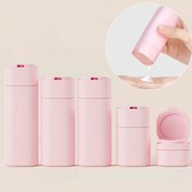 Resim 5 Parça Taşınabilir Seyahat Şişe Seti - Şampuan, Saç Kremi ve Losyon İçin Kaşık ve Etiket Sticker Dahil - Spor Salonu ve Seyahate Gerekli Ürünler 