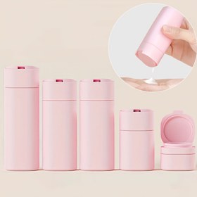 Resim 5 Parça Taşınabilir Seyahat Şişe Seti - Şampuan, Saç Kremi ve Losyon İçin Kaşık ve Etiket Sticker Dahil - Spor Salonu ve Seyahate Gerekli Ürünler 