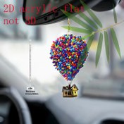 Resim 1 adet 2D Düz Akrilik Araba Şarkı, Renkli Hot Air Balloon Tasarımı ile Ev ve Balonlar, Araba Arka Görüş Aynası, Oda veya Parti Aksesuarı için Çok Yönlü Dekoratif Kolye, Sırt Çantaları için Koruyucu Amulet, Çok Fonksiyonlu Anahtarlık Dekorasyonu 