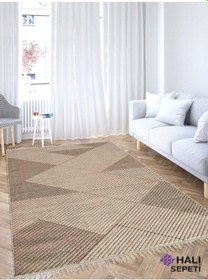 Resim Enti Bukle 1413 Bej Iskandinav Halı Kesme Yolluk Salon Halı Koridor Oturma Odası Halısı Bej 