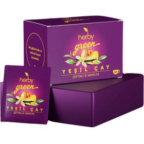 Resim HERBY Şeftali ve Vanilyalı Yeşil Çay 18'li 