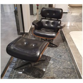 Resim Express Mobilya Eames Lounge Deri Berjer Siyah 