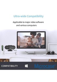 Resim Microcase 1080p 360 Dönerli Mandal Kıskaçlı Full Hd Webcam Kamera Zr807 - Al5149 