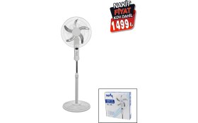 Resim Krm 18 Inc 45 cm Kumandalı Sanayi Tipi Ayaklı Vantilatör 5-Metal Pervane 3-Kademe Hız 65W Y:1 