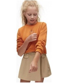 Resim Kız Çocuk Beli Lastikli Şort Etek-14739 Camel 