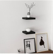 Resim Minarmobilya Minar Gizli Tutuculu 2'Li Duvar Rafı 23 Cm - M.Siyah 