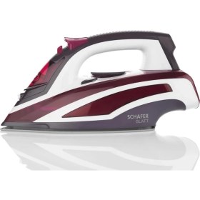 Resim Schafer Glatt 2200 W Buharlı Ütü – Kireç Önleyici, Seramik Tabanlı, Dikey Buhar ve Ayarlanabilir Isı Ayarı, Bordo 