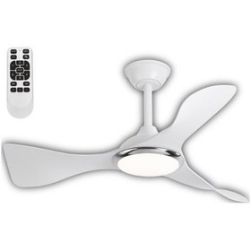 Resim Huzur Elektrik Kumandalı 3 Kanatlı Ledli Tavan Vantilatörü Beyaz Renk 