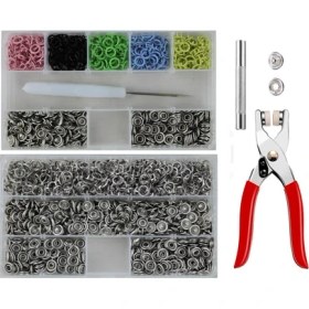 Resim İşkur Makina Metal Renkli 9.5 mm Çıt Çıt ve El Pensesi Takma Çakım Seti 350 Set 