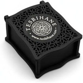 Resim Siyah Ahşap Kolye Küpe Bileklik Set Hediye Takı Kutusu 