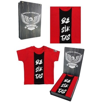 Beşiktaş Kırmızı Bebek T-shirt Ahşap Kutulu Kırmızı