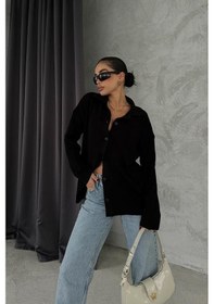 Resim Kadın Siyah Gabardin Pamuklu Kısa Ceket Siyah 