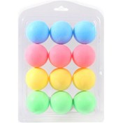 Resim Folinda 12 Adet 40mm Abs Tenis Topu, İyi Zıplama Ve Kontrol, Eğitim, Okullar, Başlangıçcılar İçin Çok Renkli Sarı, Pembe, Mavi, Yeşil 