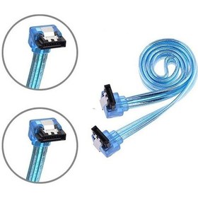Resim 2 Adet - 50cm Sata 3.0 Data Kablosu - İki Ucu 90 Derece L Tipi Hdd Ssd Bağlantı Kablosu 
