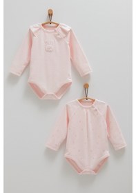 Resim Cute Rabbıt Omuz Detaylı İkili Çıtçıtlı Body Pembe 