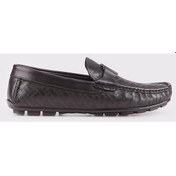 Resim Hakiki Deri Siyah Erkek Loafer - Siyah 