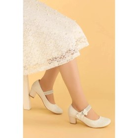Resim Kiko 752 Çupra Günlük Kız Çocuk 4 cm Topuk Babet Ayakkabı Sedef 