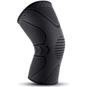 Resim Gajeena Koşu, Bisiklet Ve Spor İçin Silikon Dizlik - Esnek Ve Nefes Alabilir M Kumaş, Tekli Siyah-gri Gri 