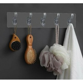 Resim EminHome 5aposli Yapışkanlı Şeffaf Duvar Askısı Banyo Mutfak Düzenleyici 