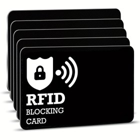 Resim 5 Adet Kart, Erkekler & Kadınlar için RFID Engelleme Premium Temassız NFC Debit Kredi Kartı Pasaport Koruyucu Bloklayıcı Seti, Cüzdan/Cüzdana Mükemmel Uyumlu Akıllı İnce Tasarım 