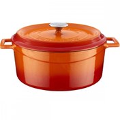 Resim Lava Döküm Demir Yuvarlak Tencere 28 Cm Trendy Turuncu 