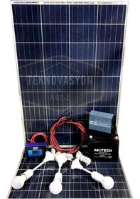 Resim 105 Watt Güneş Paneli Tv Aydınlatma Paketi Solar Paket 