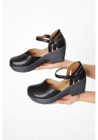 Resim Kadın Apartman Topuk Deri Ayakkabı Siyah 1912502 Siyah 