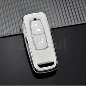 Resim YıldızTuning Honda Pcx 160 Vısıon Anahtar Kılıfı Beyaz-Silver 