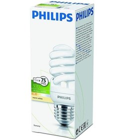 Resim Philips Eco Twister 15W=75W Sarı Işık E27 Kalın Duylu Dar İnce Uzun Model 2700k 