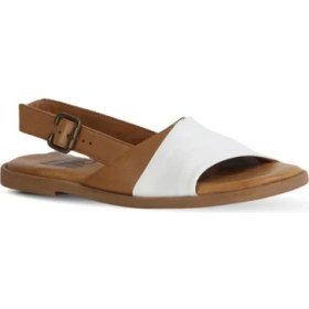 Resim Bueno Shoes Beyaz Kahve Deri Kadın Düz Sandalet 01WY2015 01WY2015 