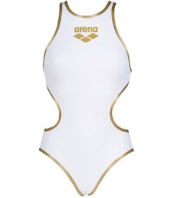 Resim Arena One Bıglogo Kadın Yüzücü Mayosu 001198106 Altın - Beyaz 