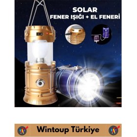 Resim Kompakt Enerji Tasarruflu Asma Aparatlı Güneş Enerjili Çok Fonksiyonlu Outdoor Kamp Feneri El Feneri 