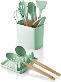 Resim Queen's Kitchen 13 Parça Bambu Tutacaklı Lüx Silikon Çeyiz Seti 