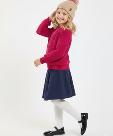 Resim CLOUDY WEAR&DESİGN Kız Çocuk Bisiklet Yaka Selanik Örgü Triko Kazak (2-13 Yaş) 