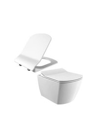 Resim Creavit Elegant Rim-off Asma Klozet + Yavaş Kapanır Kapak 