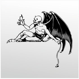 Resim Folyo Sticker Şeytan 80cm Uzunluk Siyah 