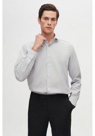 Resim Ds Damat Slim Fit Siyah/gri İtalyan Yaka Kolay Ütülenebilir 2'li Gömlek 2hf02ortbn85 Siyah/gri 