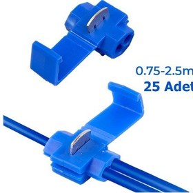Resim Hızlı Kablo Ekleme Aparatı Konnektör Klips Klemens Mavi 25 Adet 
