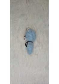 Resim Amigurumi Ayıcık Anahtarlık Mavi 