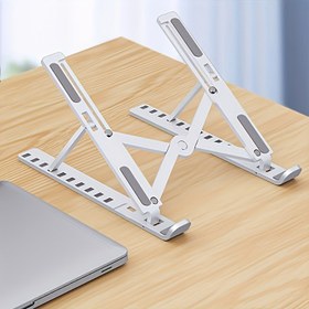 Resim Ayarlanabilir ve Taşınabilir Dizüstü Bilgisayar Standı - Plastik Taşınabilir Soğutma Masaüstü Standı | Ergonomik Açı Ayarı + Dayanıklı ve Hafif Tasarım | Tüm İçin Kararlı Stand | Ev/Ofis 