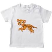 Resim Angemiel Baby Sevimli Kaplan Erkek Bebek Tişört Beyaz B0160MDBBKETSRT 