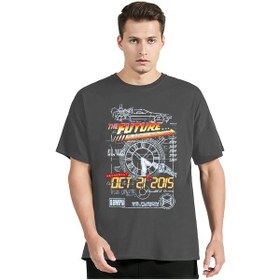Resim Snapbuy Delorean Zaman Makinesi Pamuk Unisex T-shirt Geleceğe Dönüş Büyük Boy Spor Giyimmavierkek Mavi 