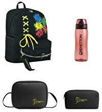 Resim Louisiana Polo 1141 Çanta - Termal Beslenme - Kalemlik - Kırmızı Matara Multicolor Okul Seti 