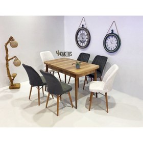 Resim Kaktüs Avm 6 Kişilik Açılır Masa Sandalye Takımı Mutfak Masası Takımı Salon Masası Yemek Masası Masa Takımı 