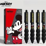 Resim 4 adet/takım Mickey ve Minnie Geri Çekilebilir Yuvarlak Tükenmez Kalem, El Baskısı Giderme için Sünger Tasarımı, Siyah Mürekkep Mickey Mouse Temalı Kalem, Sevimli Mickey Kalem Tasarımı, Parti Hediyeleri, Ofis Malzemeleri ve Okul Ödülü için Çok Uygun 