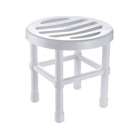 Resim Çelik Ayna Yuvarlak Banyo Taburesi - 26x26 cm 