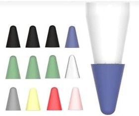 Resim m.tk moveteck Apple Pencil 1/2 Nesil, USB-C, Pro ile Uyumlu Kalem Ucu Koruyucu Silikon Kılıf, 12 Adet, Çok Renkli 