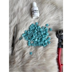 Resim Karsan Mozaik Sanatsal Mikro Mozaik Açık Turkuaz 1X1CM Mozaik Sanatı Malzeme (100GR) 