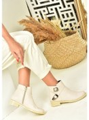 Resim Bej Alçak Topuklu Günlük Kadın Bot A726193409 